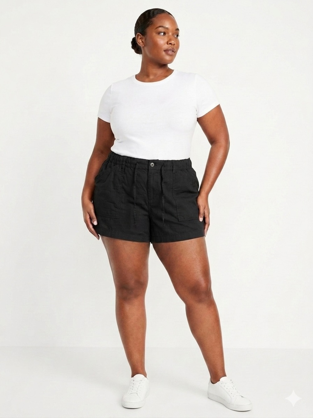 torrid Black Elastic-Waist Casual Shorts